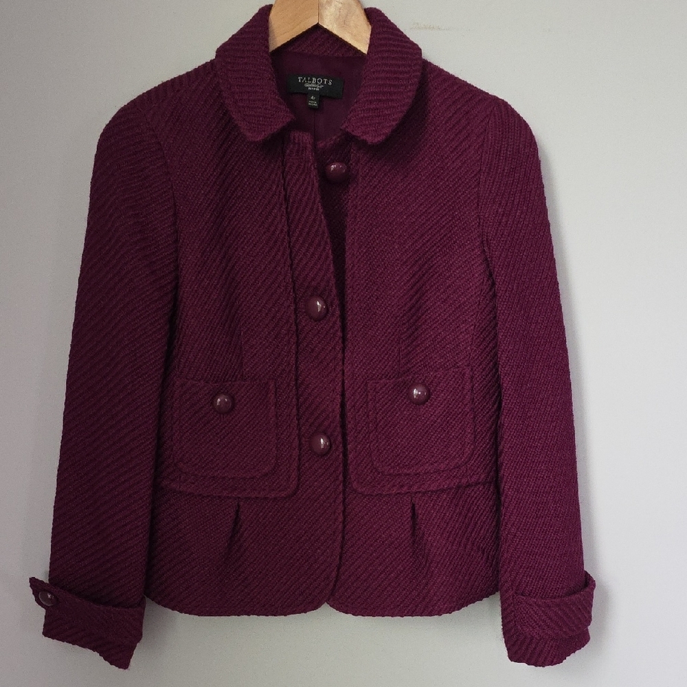 Talbots Women's Jacket Burgundy Blazer